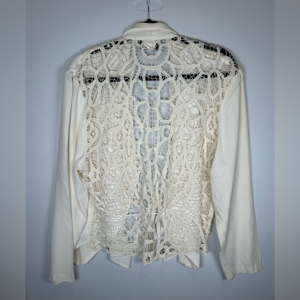 Vintage 90’s Wild Rose Cream Jacket with Lace Detail on the Back. Coquette. - Picture 2 of 11